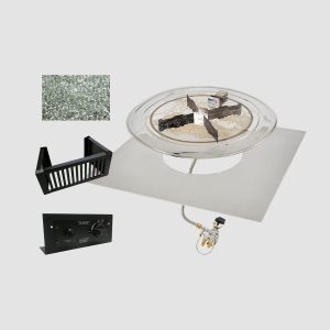 The Outdoor Greatroom Company Do-It-Yourself Crystal Fire Plus Square Gas Burner Kit - Block/Paver Application
