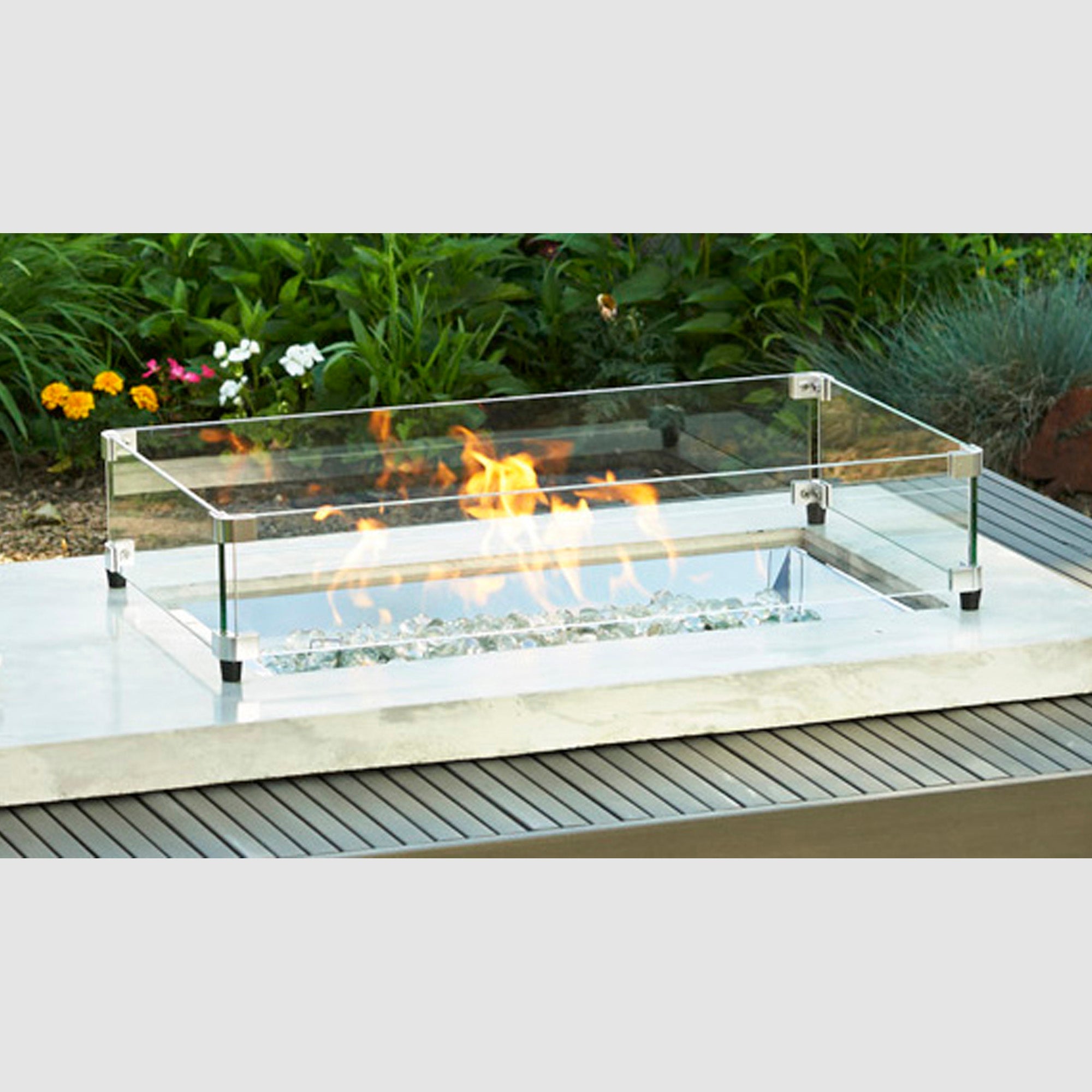 The Outdoor Greatroom Company Rectangular Glass Wind Guard - Image 2