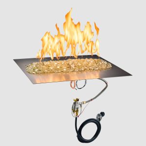 The Outdoor Greatroom Company Crystal Fire Plus Linear Gas Burner Insert and Plate Kit
