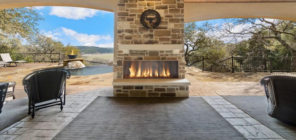 Stellar - Endulge Outdoor Open Hearth Double-Sided Gas Fireplace