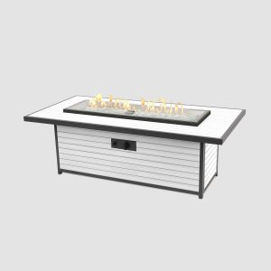 The Outdoor Greatroom Company Kenwood and Brooks Linear Chat Height Gas Fire Pit Table - White