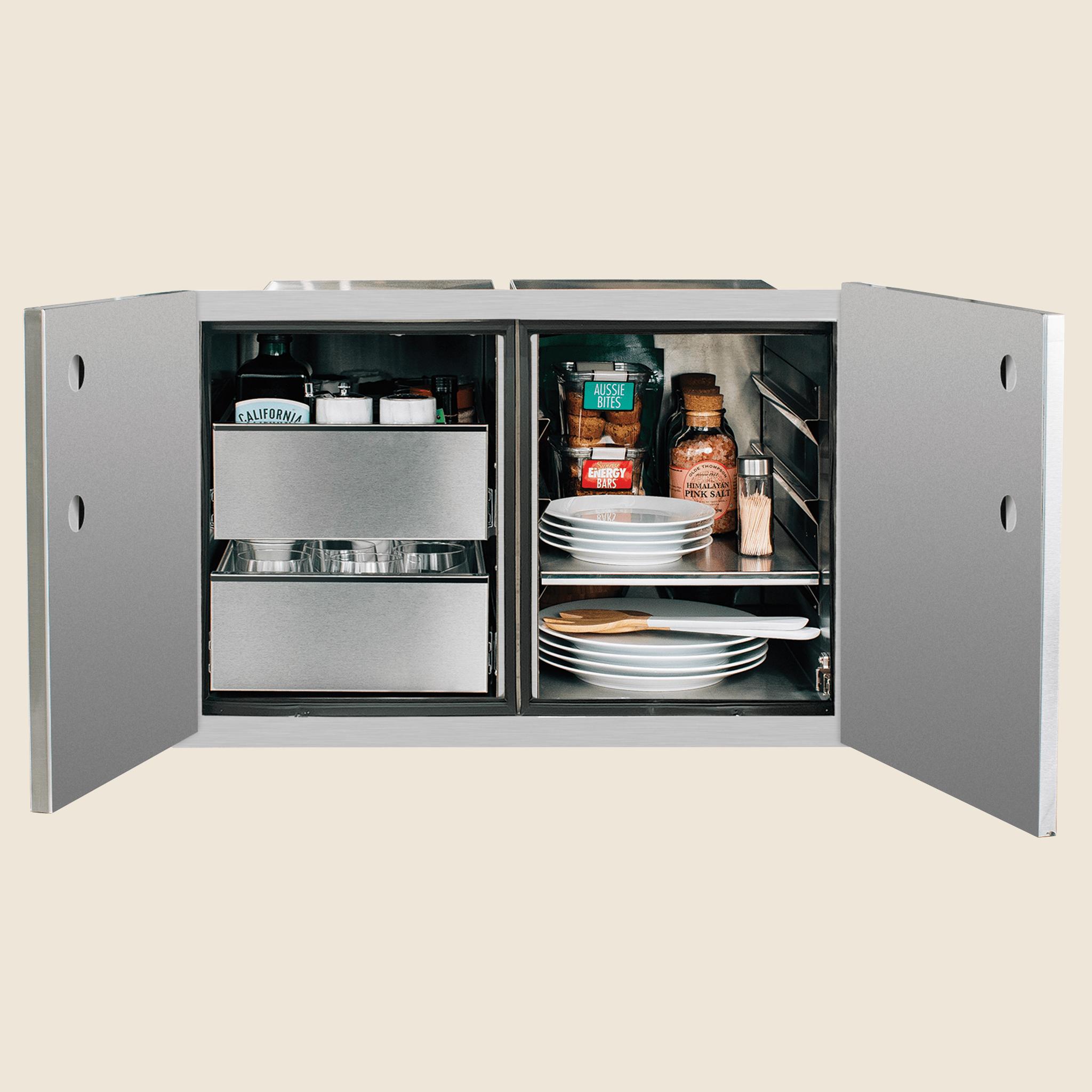 Summerset 36" 2-Drawer Dry Storage Pantry & Enclosed Cabinet Combo - Image 3