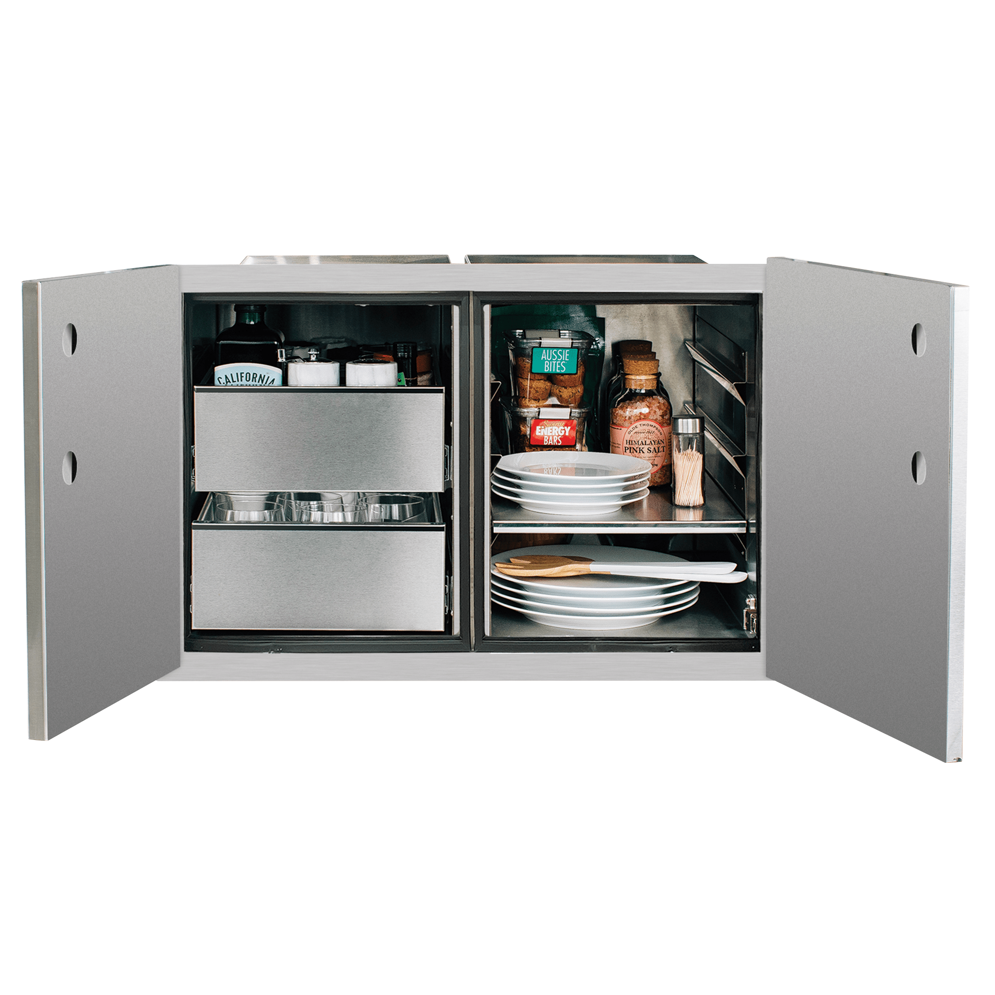 Summerset 36" 2-Drawer Dry Storage Pantry & Enclosed Cabinet Combo - Image 4