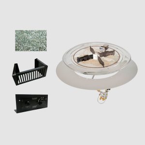 The Outdoor Greatroom Company Do-It-Yourself Crystal Fire Plus Round Gas Burner Kit - Block/Paver Application