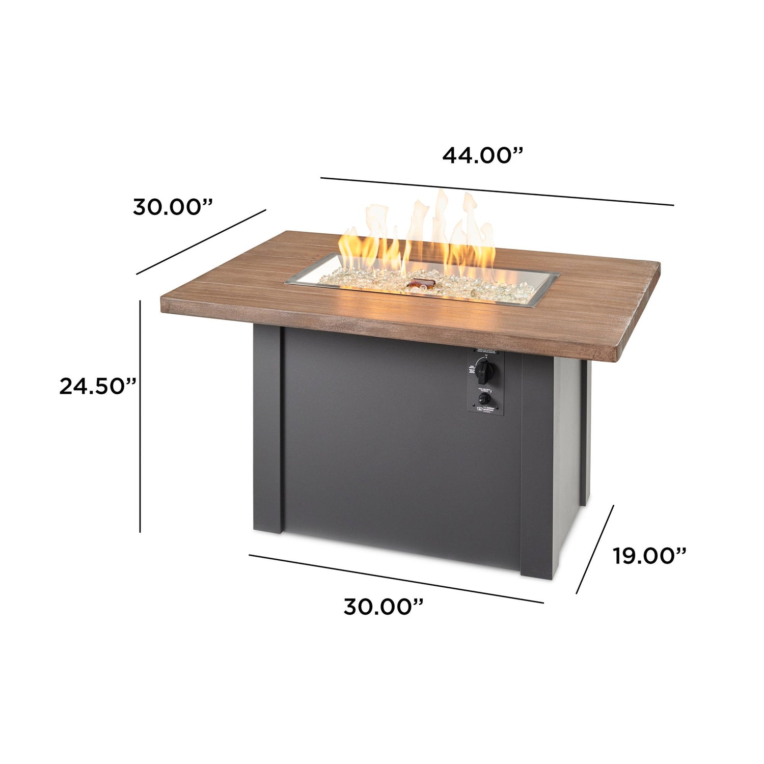 The Outdoor Greatroom Company Havenwood Rectangular Gas Fire Pit Table 44" - Image 5