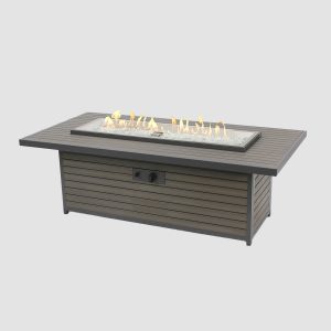 The Outdoor Greatroom Company Kenwood and Brooks Linear Chat Height Gas Fire Pit Table - Taupe