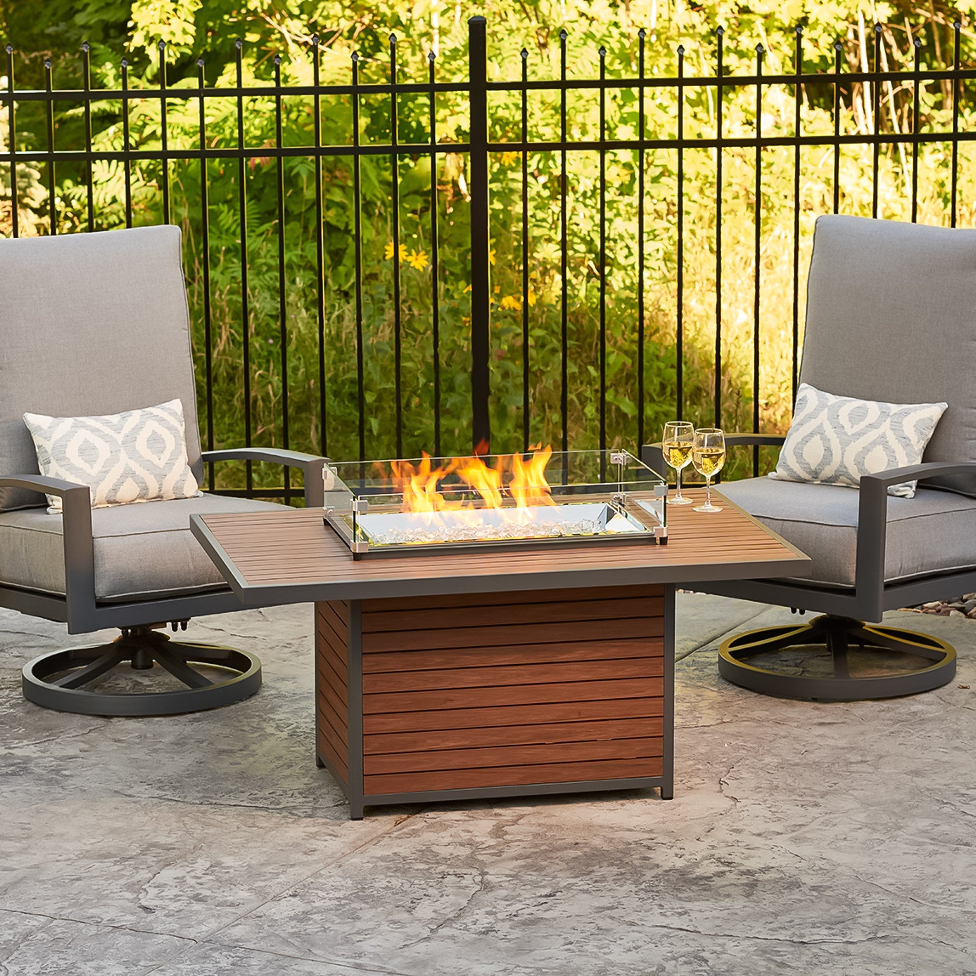 The Outdoor Greatroom Company Kenwood Rectangular Chat Height Gas Fire Pit Table - Image 2