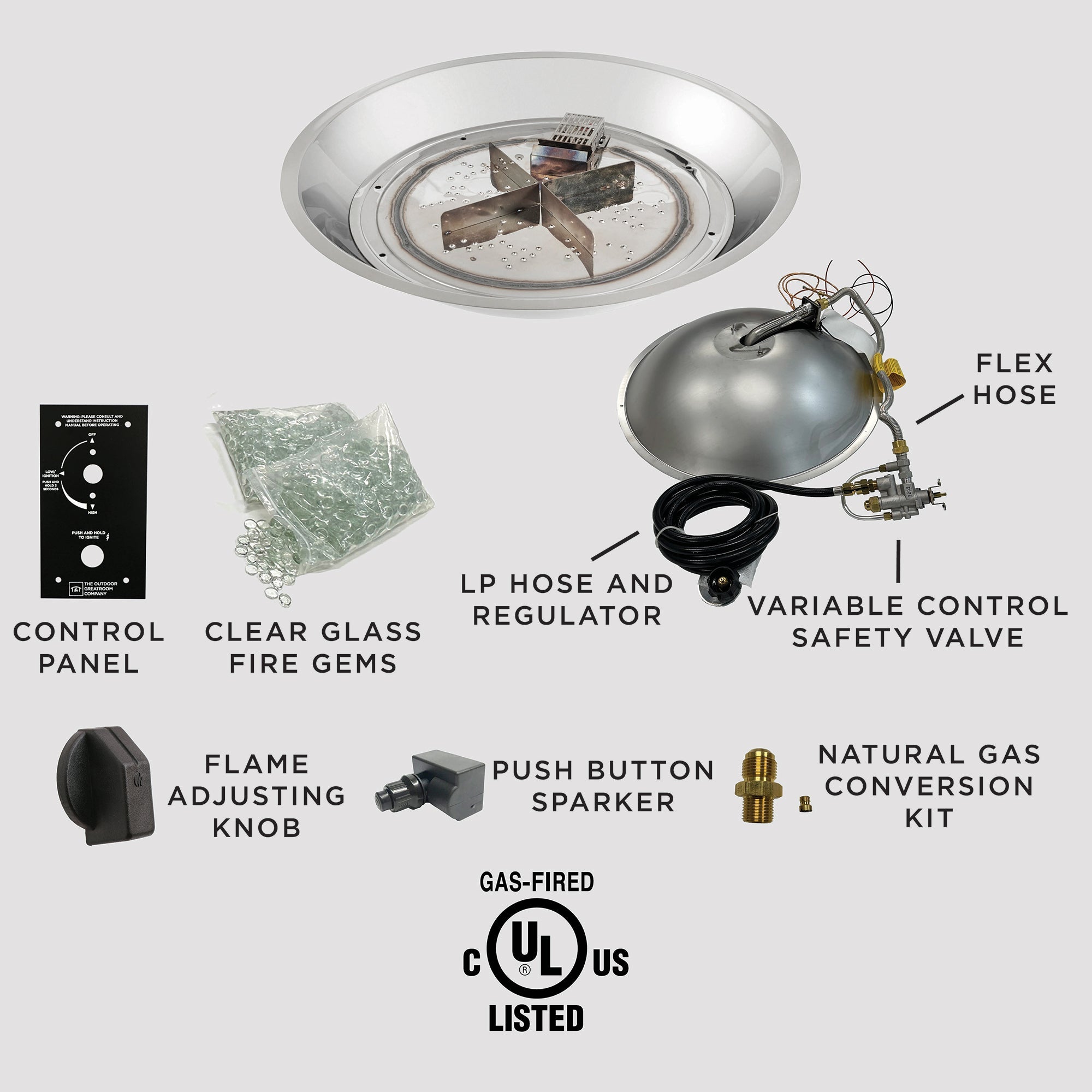 The Outdoor Greatroom Company Crystal Fire Plus Round Gas Burner - Image 2