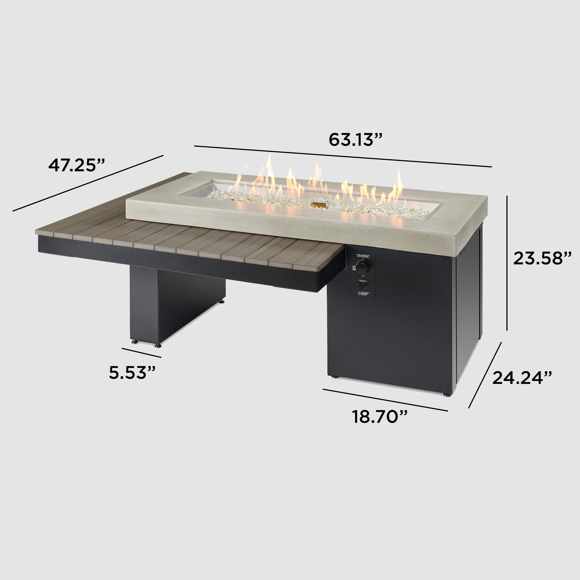 The Outdoor Greatroom Company Uptown Linear Gas Fire Table - Image 4