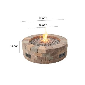 The Outdoor Greatroom Company Bronson Block Round Gas Fire Pit Kit