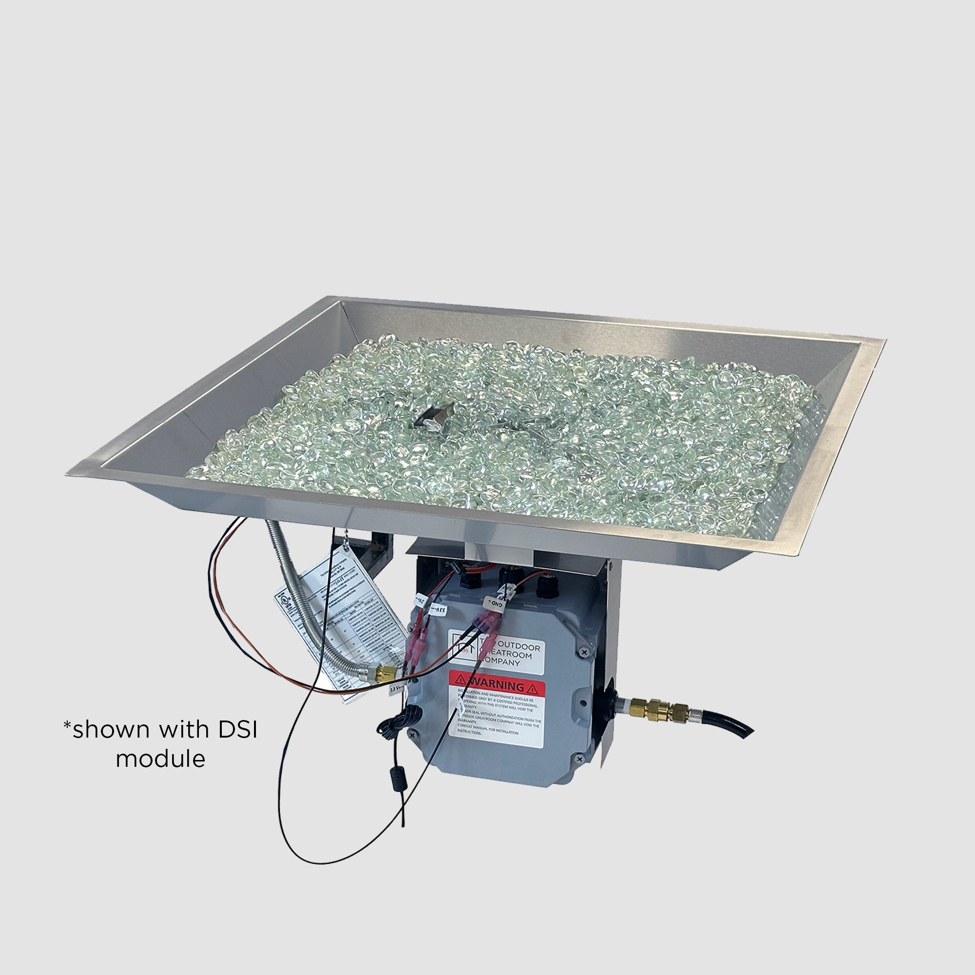 The Outdoor Greatroom Company Crystal Fire Plus Square Gas Burner - Image 5