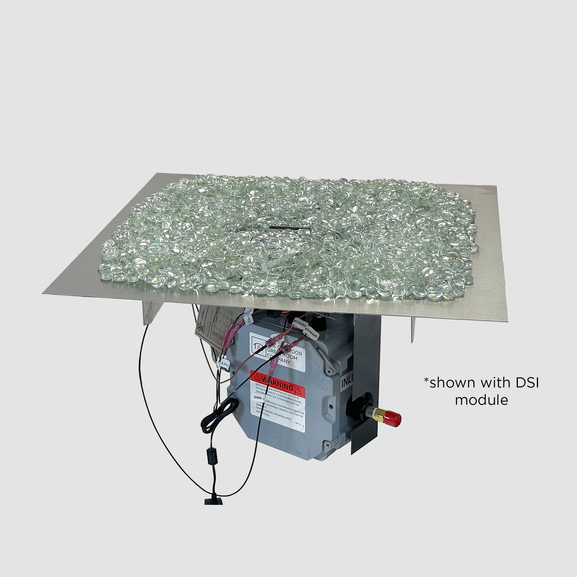The Outdoor Greatroom Company Crystal Fire Plus Square Gas Burner Insert and Plate Kit - Image 5