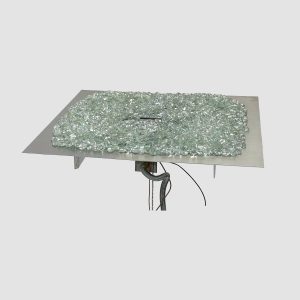 The Outdoor Greatroom Company Crystal Fire Plus Square Gas Burner Insert and Plate Kit