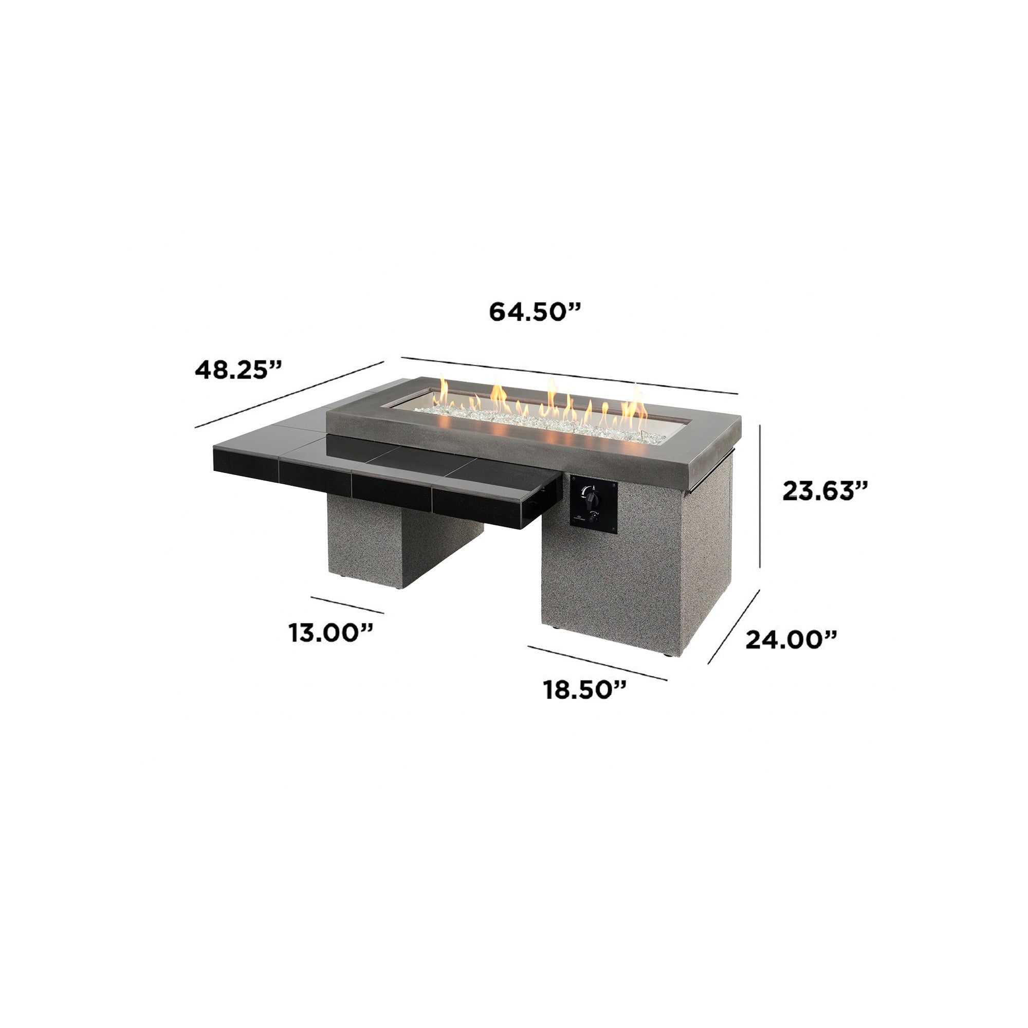 The Outdoor Greatroom Company Uptown Black Linear Fire Pit Table - Image 5