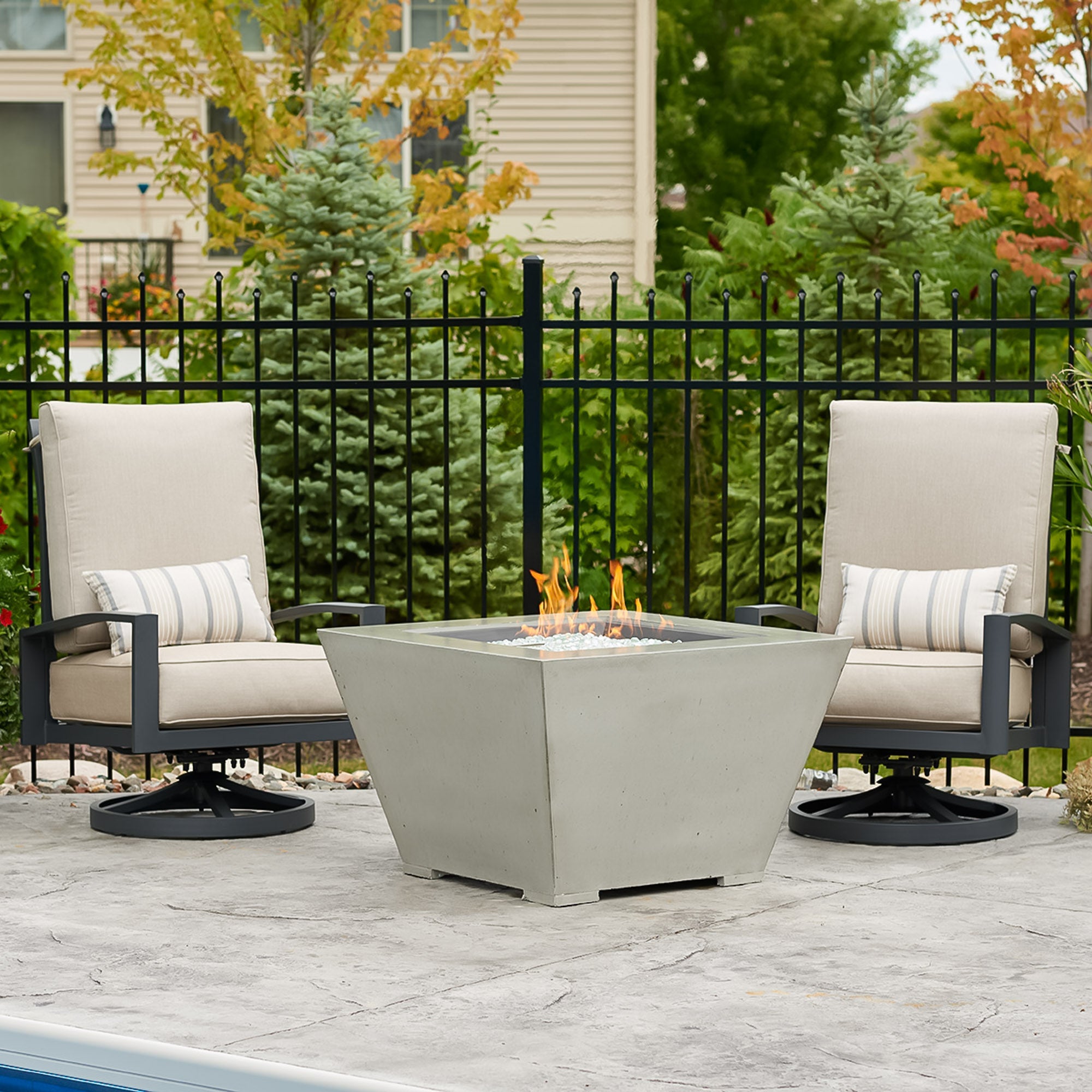 The Outdoor Greatroom Company Cove Concrete Trapezoid Gas Fire Pit - Image 5