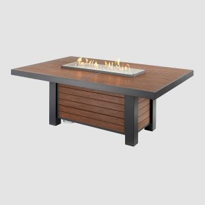 The Outdoor Greatroom Company Kenwood and Brooks Linear Dining Height Gas Fire Pit Table